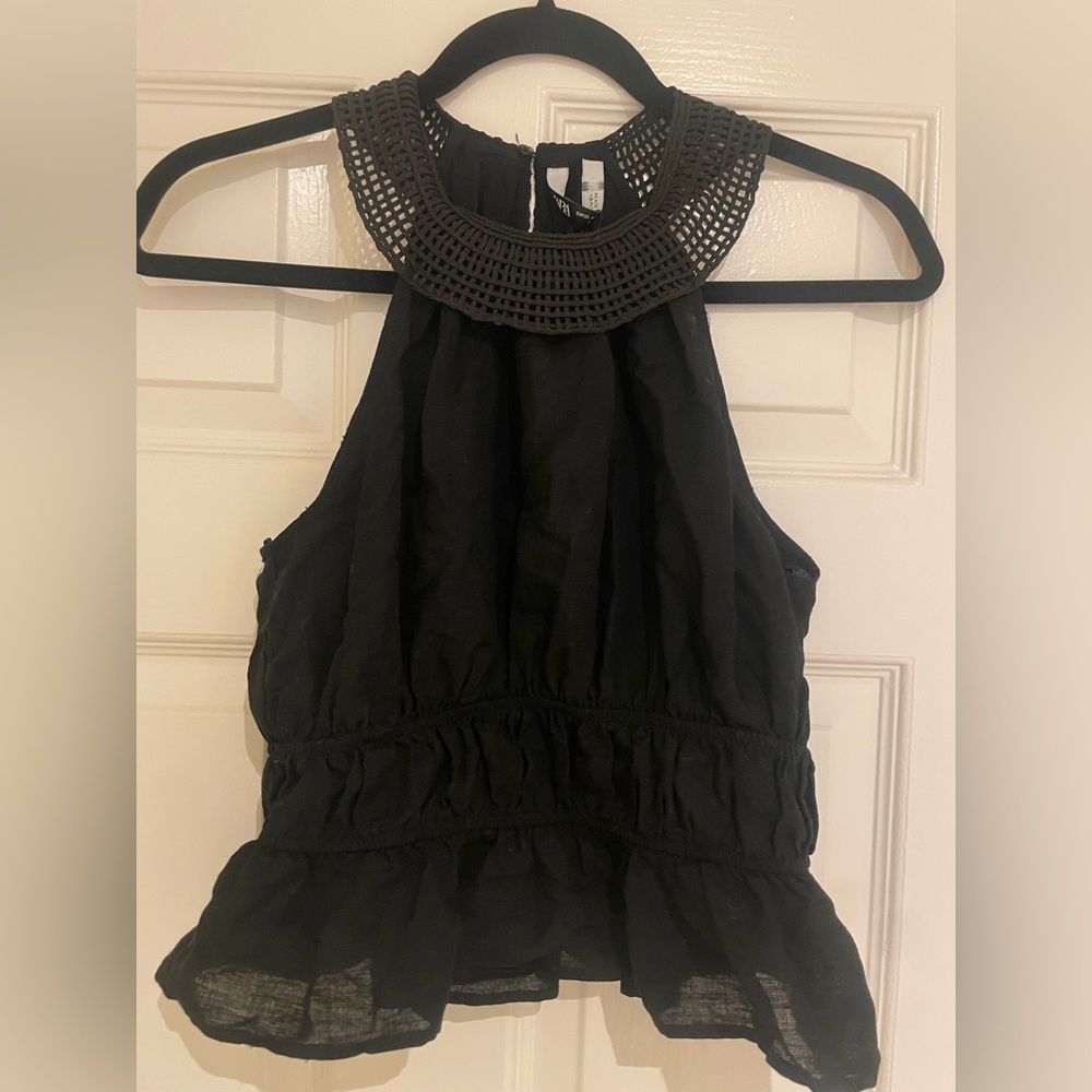 Zara Black Sleeveless Blouse - line  look